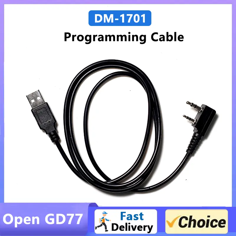 USB Programming Cable Baofeng DM-1701 Open GD77 For BF DMR Walkie Talkie DM-5R DM-1801 DM-1702 DM-1706 Two Way Radio Accessories