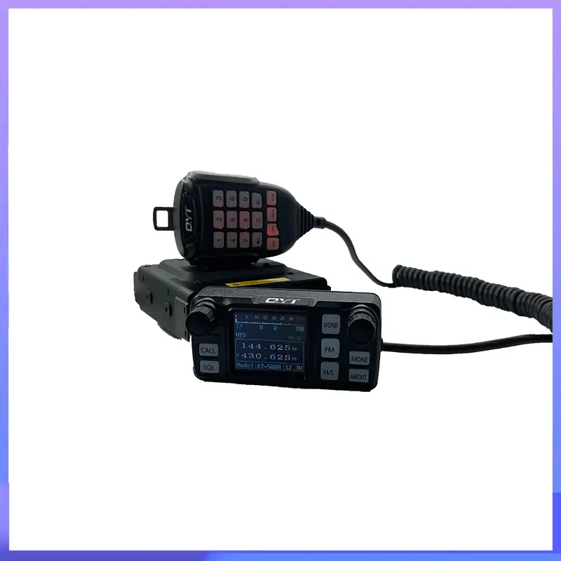 QYT KT-5000 Mini Color Screen Detachable Front Panel Scrambler 25W 10KM VHF UHF Dual Band VOX Mini Color FM Mobile Walkie Talkie