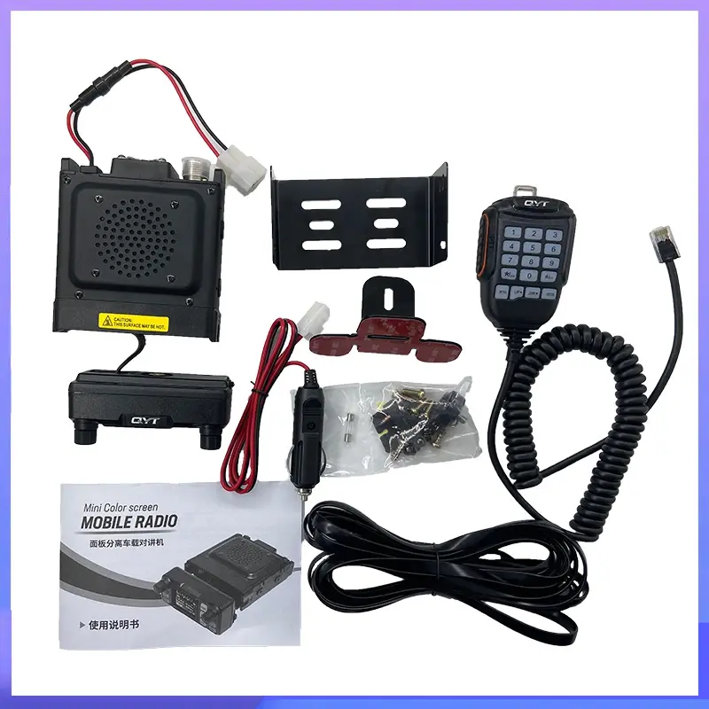 QYT KT-5000 Mini Color Screen Detachable Front Panel Scrambler 25W 10KM VHF UHF Dual Band VOX Mini Color FM Mobile Walkie Talkie