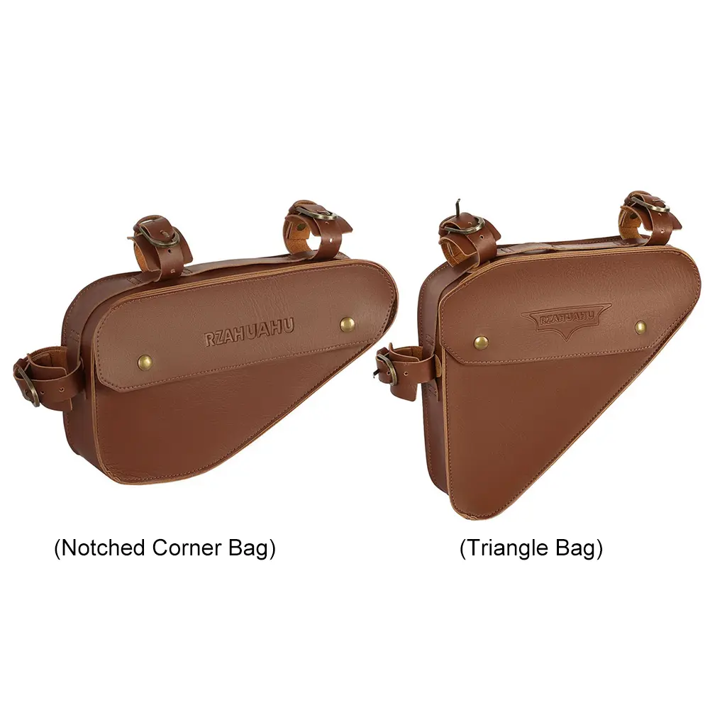 Bike Retro Triangle Bag Large Capacity Bicycle Front Frame Bag Bicycle Frame Storage Bag for Mountain Road Bike