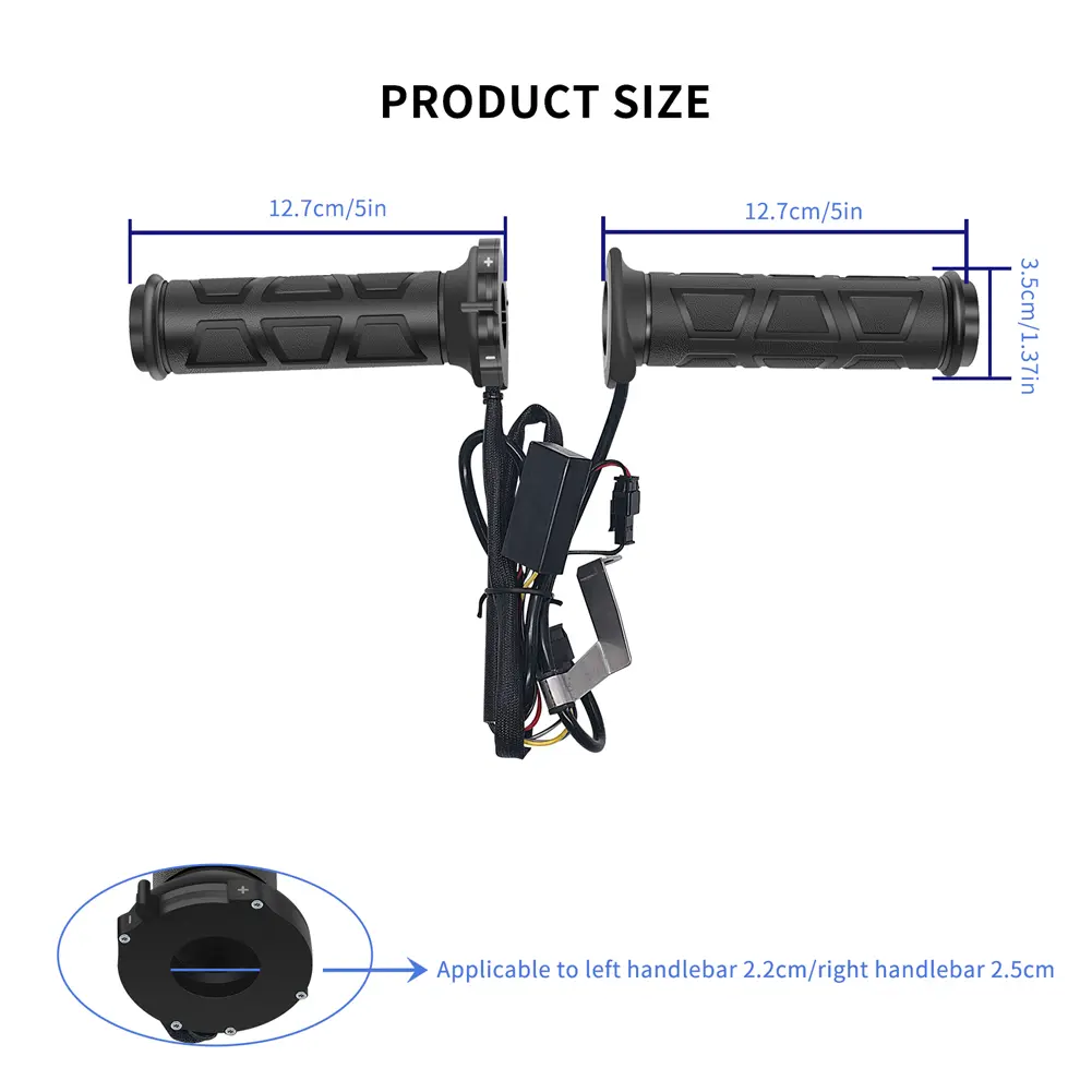 22mm Motorcycle Hand Heated Grips 3 Gear Scooter Bar Hand Warmer Waterproof Electric Heating Handle Motorcycle Parts for Winter