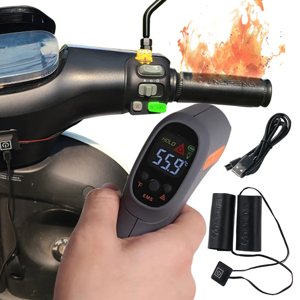 Motorcycle Heated Handgrips USB 3 Gear Anti Vibration Handlebar Warmer Sleeves Universal Heat Shrinkable Grip Cover Waterproof