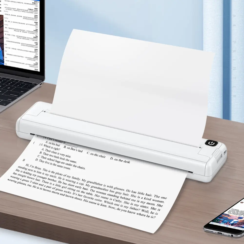 Pocket Photo Document Printer Inkless Printing Paper 1000mAh Printing Paper Replacement Bluetooth-compatible Easy To Use