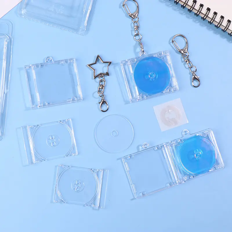 Mini NFC Function CD Player Shape Pendant Set - Memorial Blank Album Keychain DIY Backpack Charms