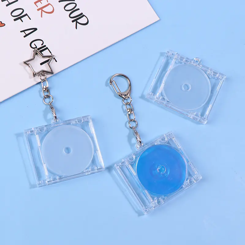 Mini NFC Function CD Player Shape Pendant Set - Memorial Blank Album Keychain DIY Backpack Charms