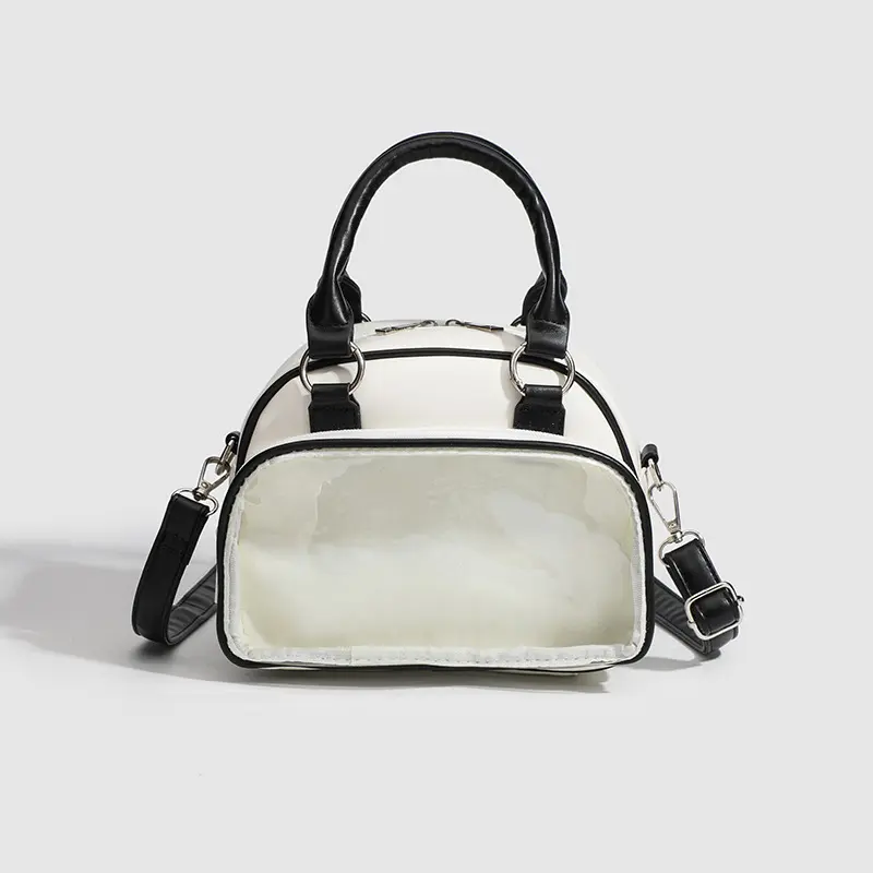 Women Mini Pu Handbag Transparent Pockets Small Crossbody Bag All-matched Female Commute Messenger Packs Lady Shoulder Bag
