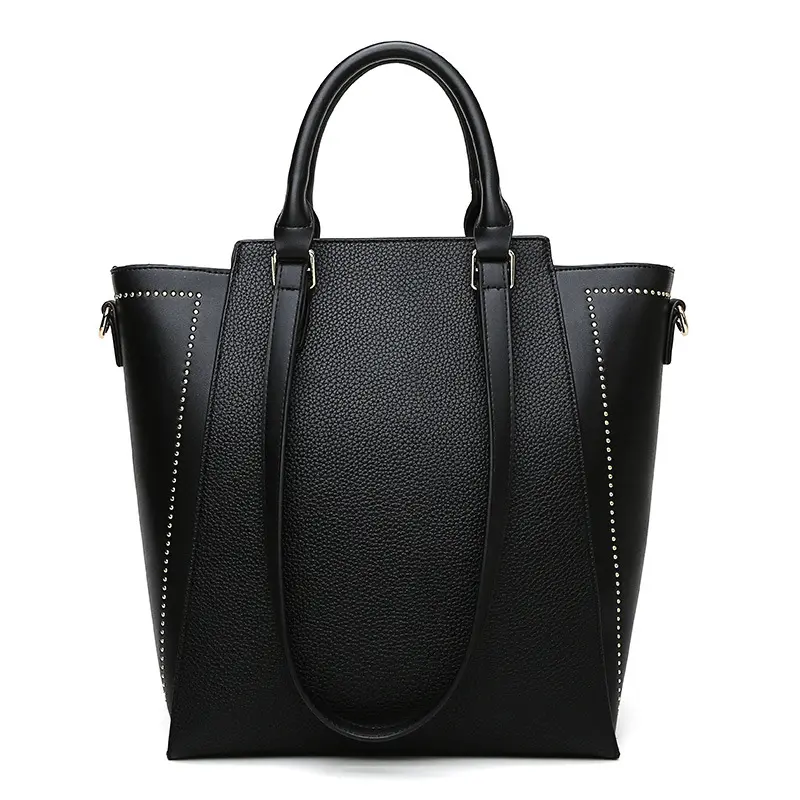 High-Grade Black Tote Bags Soft Pu Leather Square Handbags Large Capacity Female Faux Diamond Crossbody Pack Shoulder Bags