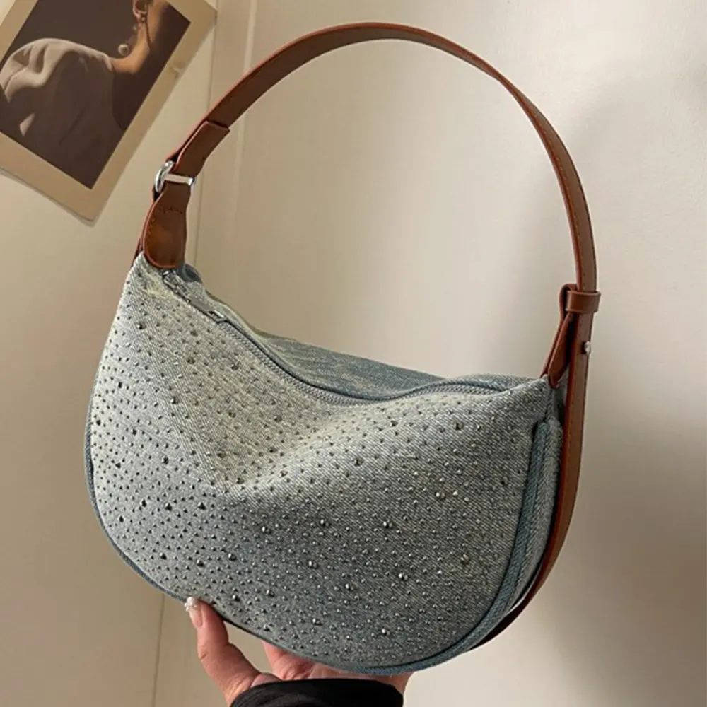 Vintage Women Commute Handbag Dots Print Plaid Handle Bags Large Capacity Female Daily Crossbody Packs Lady Underarm Bags