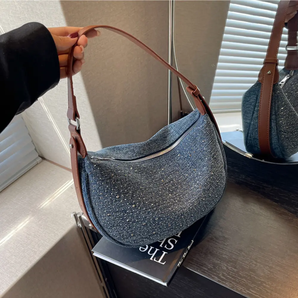 Vintage Women Commute Handbag Dots Print Plaid Handle Bags Large Capacity Female Daily Crossbody Packs Lady Underarm Bags