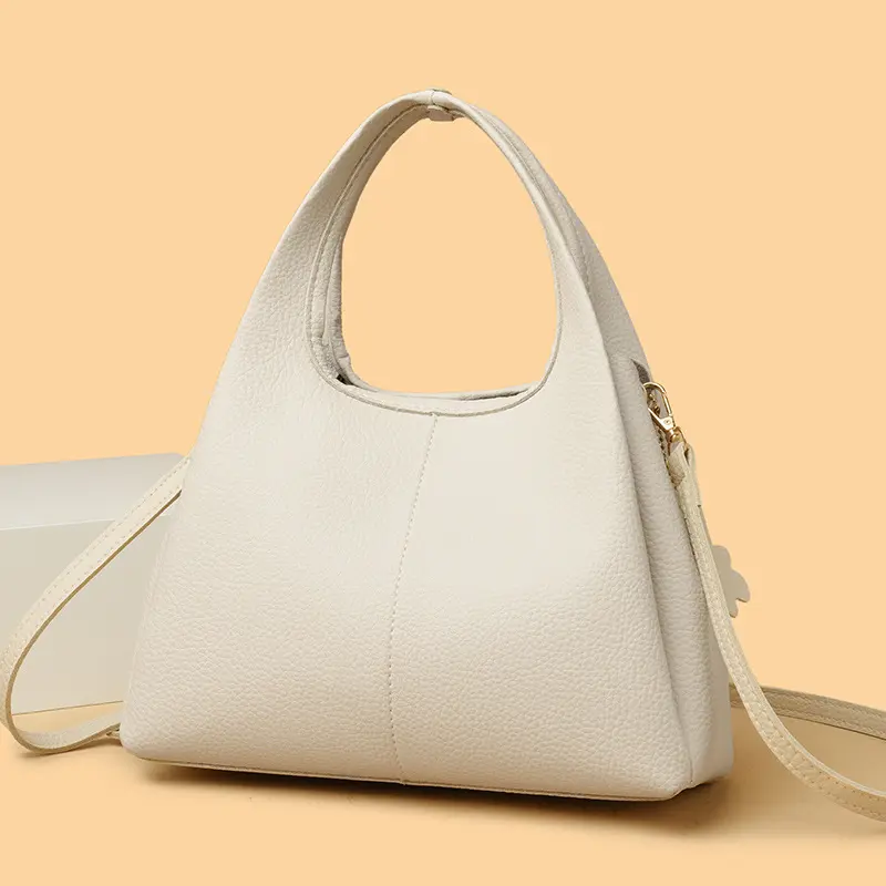 Women Retro Handbags Solid Pu Leather Casual Handle Bags Large Capacity Female Commute Crossbody Shoulder Pack Lady Underarm Bag