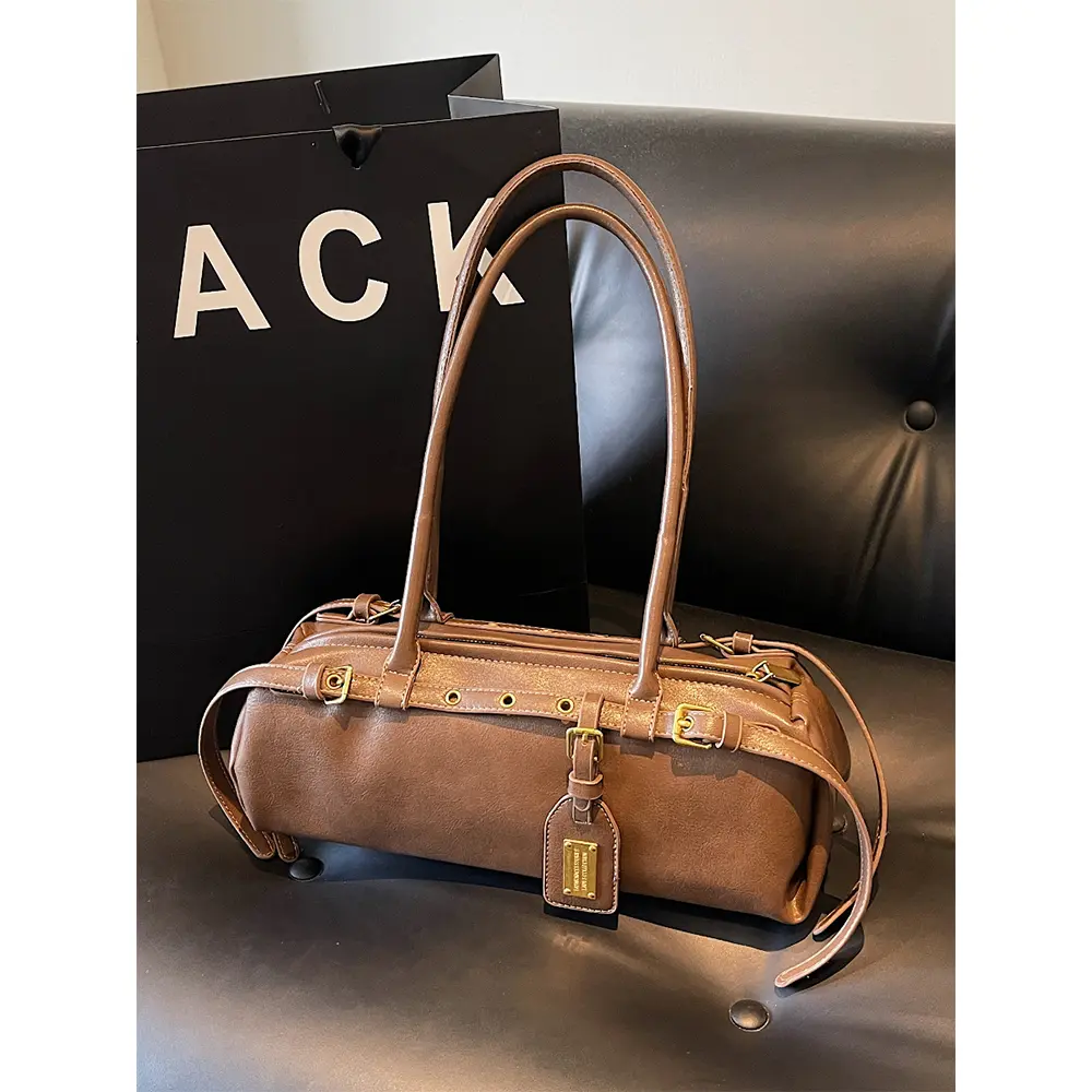 Pu Pillow Bags for Women Solid Color Soft Leather Shoulder Pack Female Commute Versatile Satchels Underarm Packs Lady Handbag