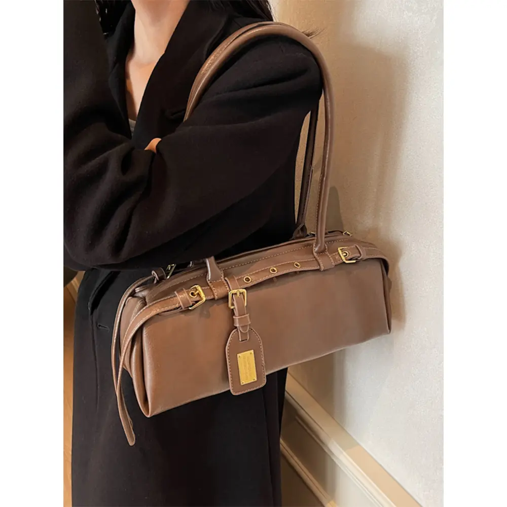 Pu Pillow Bags for Women Solid Color Soft Leather Shoulder Pack Female Commute Versatile Satchels Underarm Packs Lady Handbag