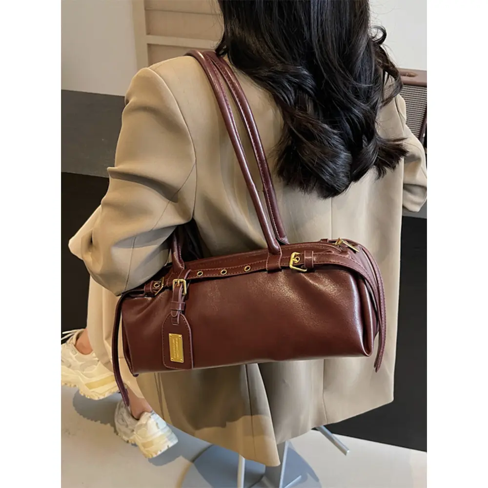 Pu Pillow Bags for Women Solid Color Soft Leather Shoulder Pack Female Commute Versatile Satchels Underarm Packs Lady Handbag