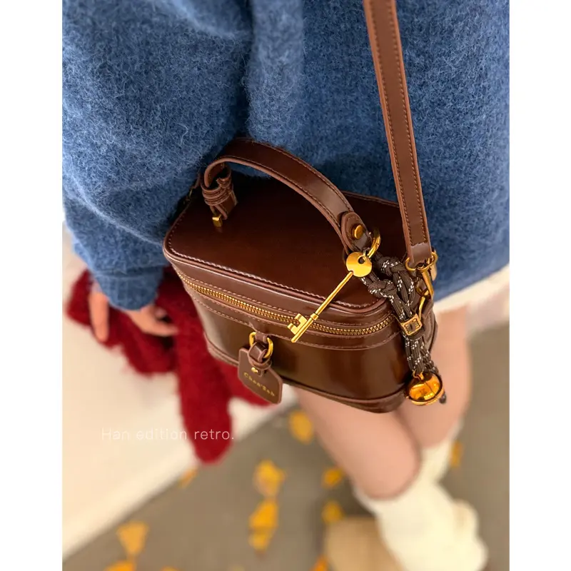 Textured Women Leather Crossbody Bag Solid Flap Mini Box Messenger Bags Female Versatile Casual Soft Pu Shoulder Bucket Packs