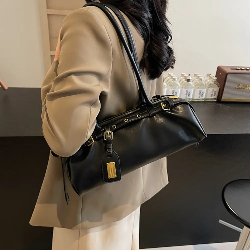Pu Pillow Bags for Women Solid Color Soft Leather Shoulder Pack Female Commute Versatile Satchels Underarm Packs Lady Handbag