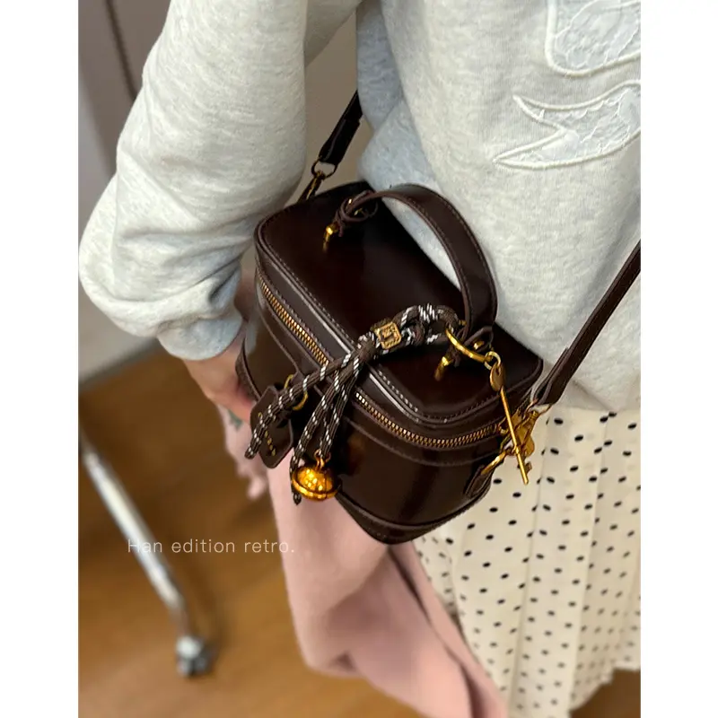 Textured Women Leather Crossbody Bag Solid Flap Mini Box Messenger Bags Female Versatile Casual Soft Pu Shoulder Bucket Packs