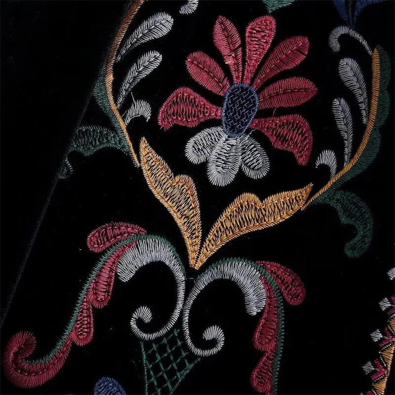 Winter Women's Clothing Embroidered Velvet Shirt Slims Smooths Your Silhouette Long Sleeve Cropped V-neck Women's Shirt