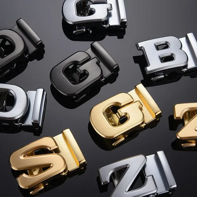 New Men's Automatic Alloy Belt Buckle Letter Pattern 3.5cm Inner Diameter Slot Belt Accessories