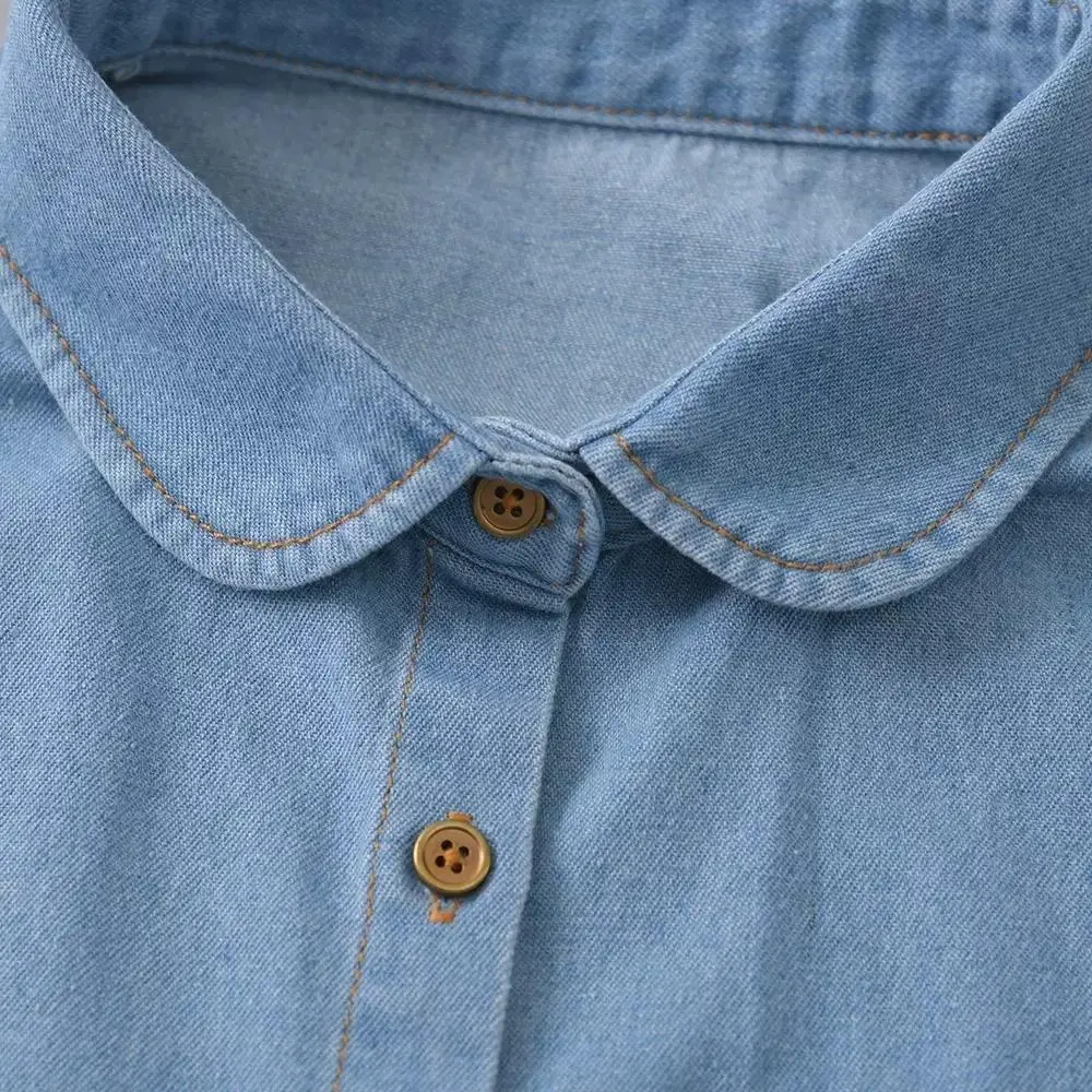 Fake Collar Blouse Women Ladies Denim False Collar Detachable Collars Professional Versatile Decor Half Shirt Style Fake Collar