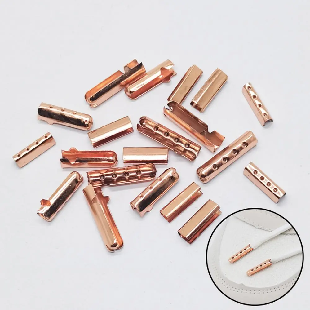 100PCS Rope Head Shoes Accessories Metal Shoelace Tips Boots Shoes Stylish Aglets Replacement Head For Shoestrings Bullet Aglets