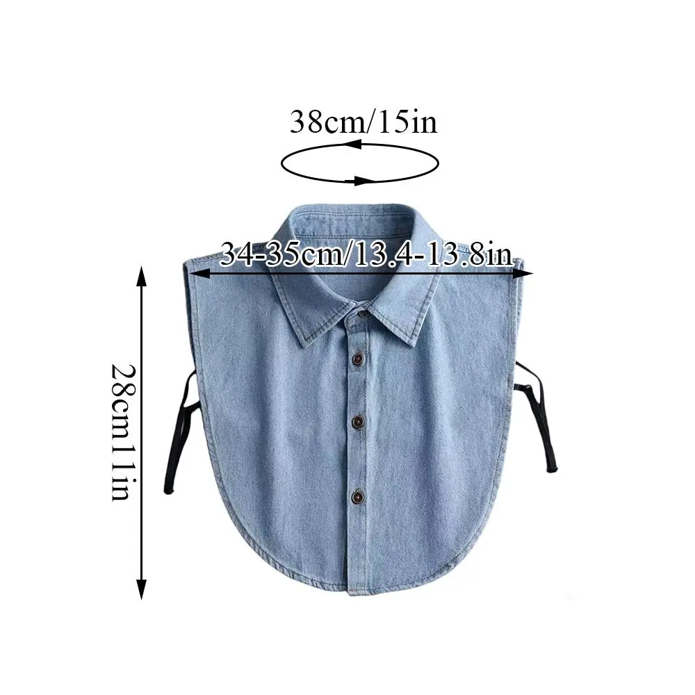 Fake Collar Blouse Women Ladies Denim False Collar Detachable Collars Professional Versatile Decor Half Shirt Style Fake Collar