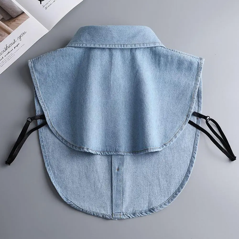 Fake Collar Blouse Women Ladies Denim False Collar Detachable Collars Professional Versatile Decor Half Shirt Style Fake Collar