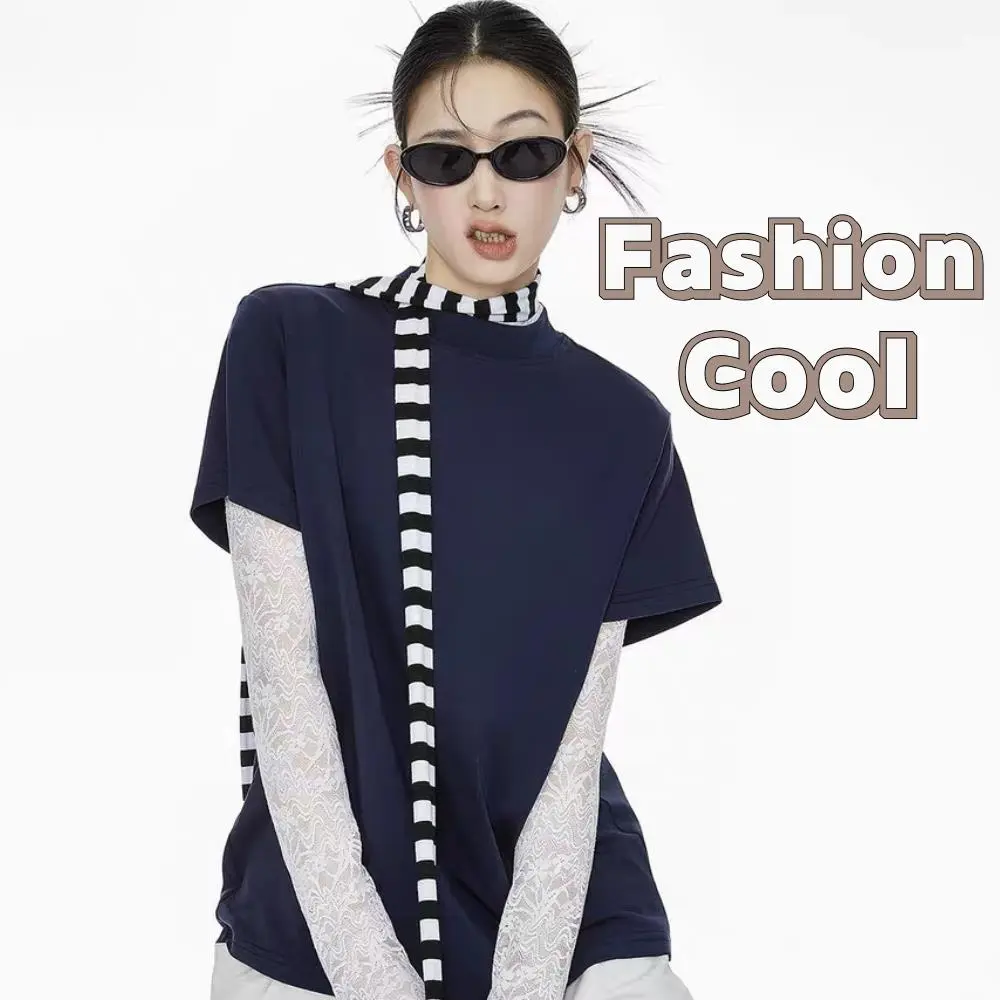 New Harajuku Retro Strip Neckscarf Fashion Grey Red Black Striped Knitted Scarf Striped Decorative Scarf Korean Style Streetwear