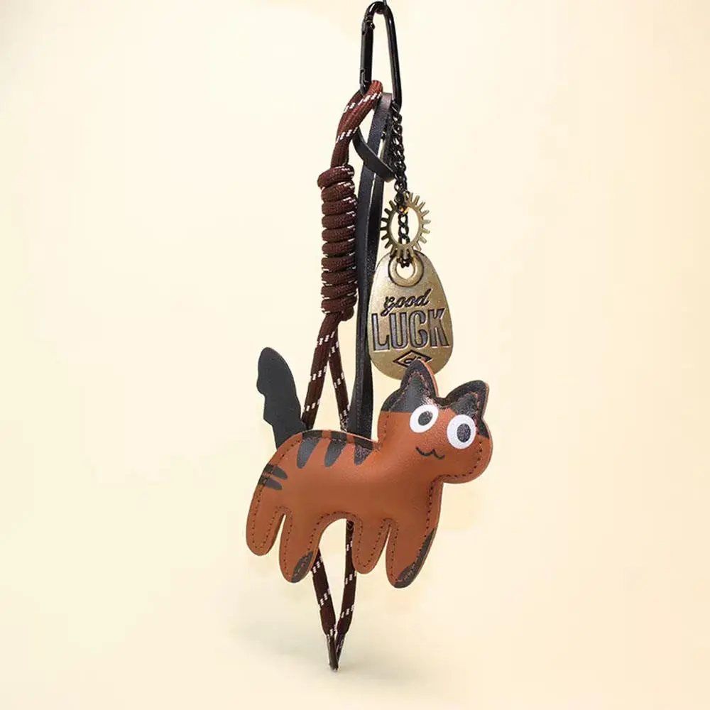 Y2k Cat Keyring Hanging Ornament Women Bag Phone Pendant Car Key Ring Gift Women's Leather Charm Bag Charms Cute Bag Accessories