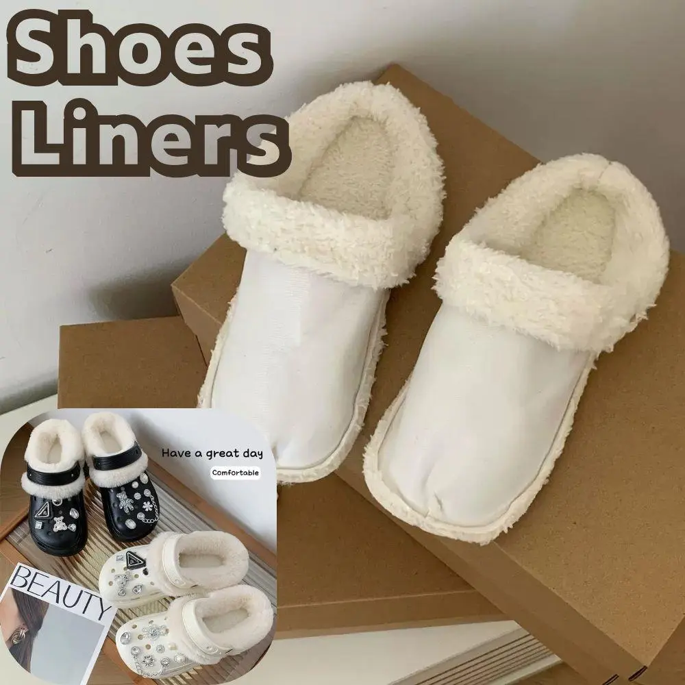 1 Pair Winter Warm Shoe Covers Removable Plush Liner Shoes Insoles Cotton Sleeve Plush Inner Liner Fur Insert Lining Shoe Sole
