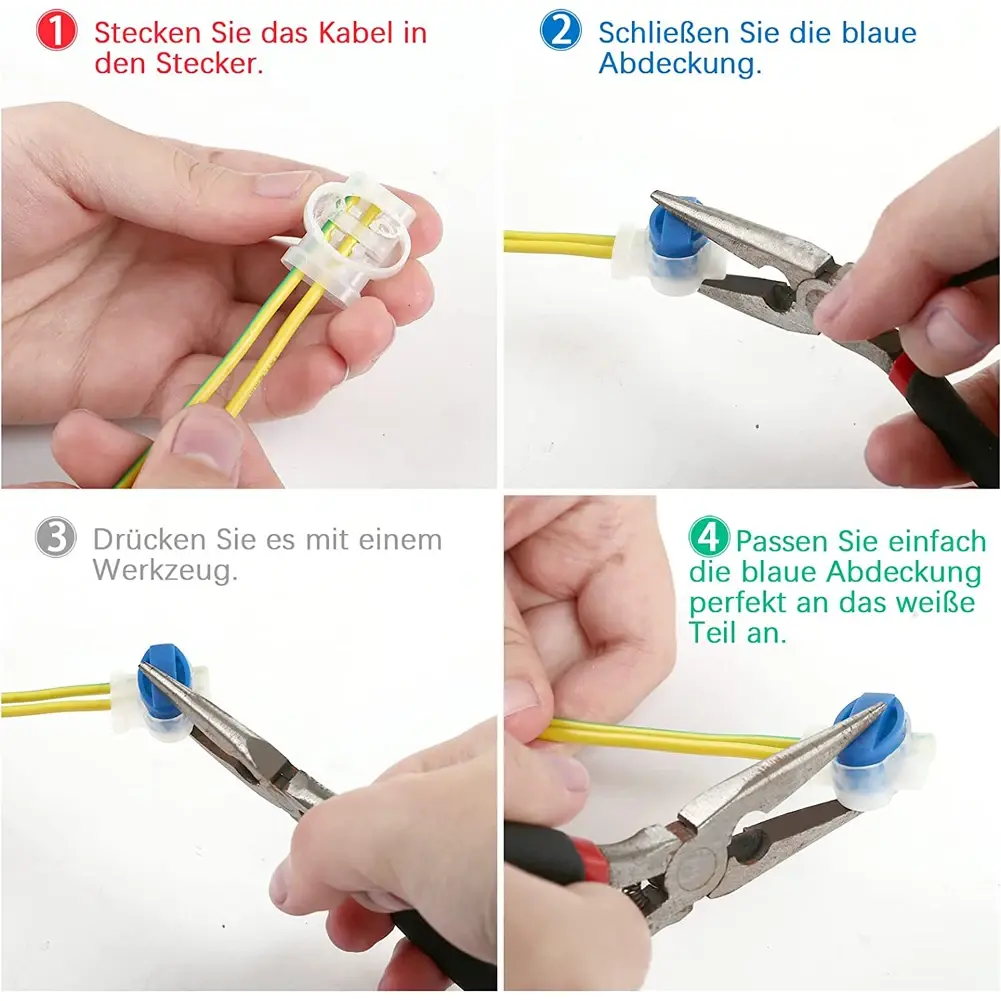 Electric Cable Connectors Waterproof Connector/Connection Clamps Without Stripping for Gardena/Husqvarna/Worx/Robomow Lawnmower