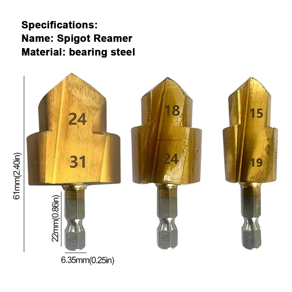 Spigot Reamer Hexagonal Shank PPR Plastics Pipes Spigot Expander Practical Drill Bit Plumber's Reaming Tool 15mm/18mm/21mm
