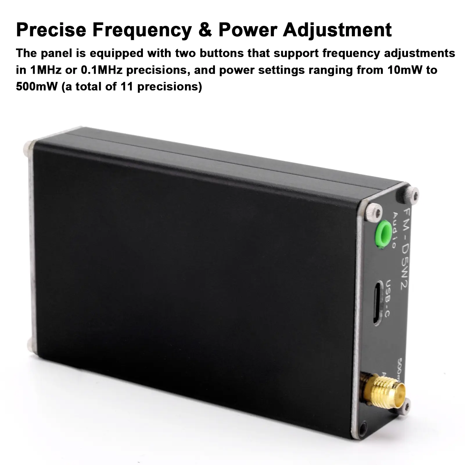 2KM 0.5W FM Transmitter 76M-108Mhz Digital Display Stereo FM Transmit TYPE-C USB Churches CAR Radio Broadcast Campus Station