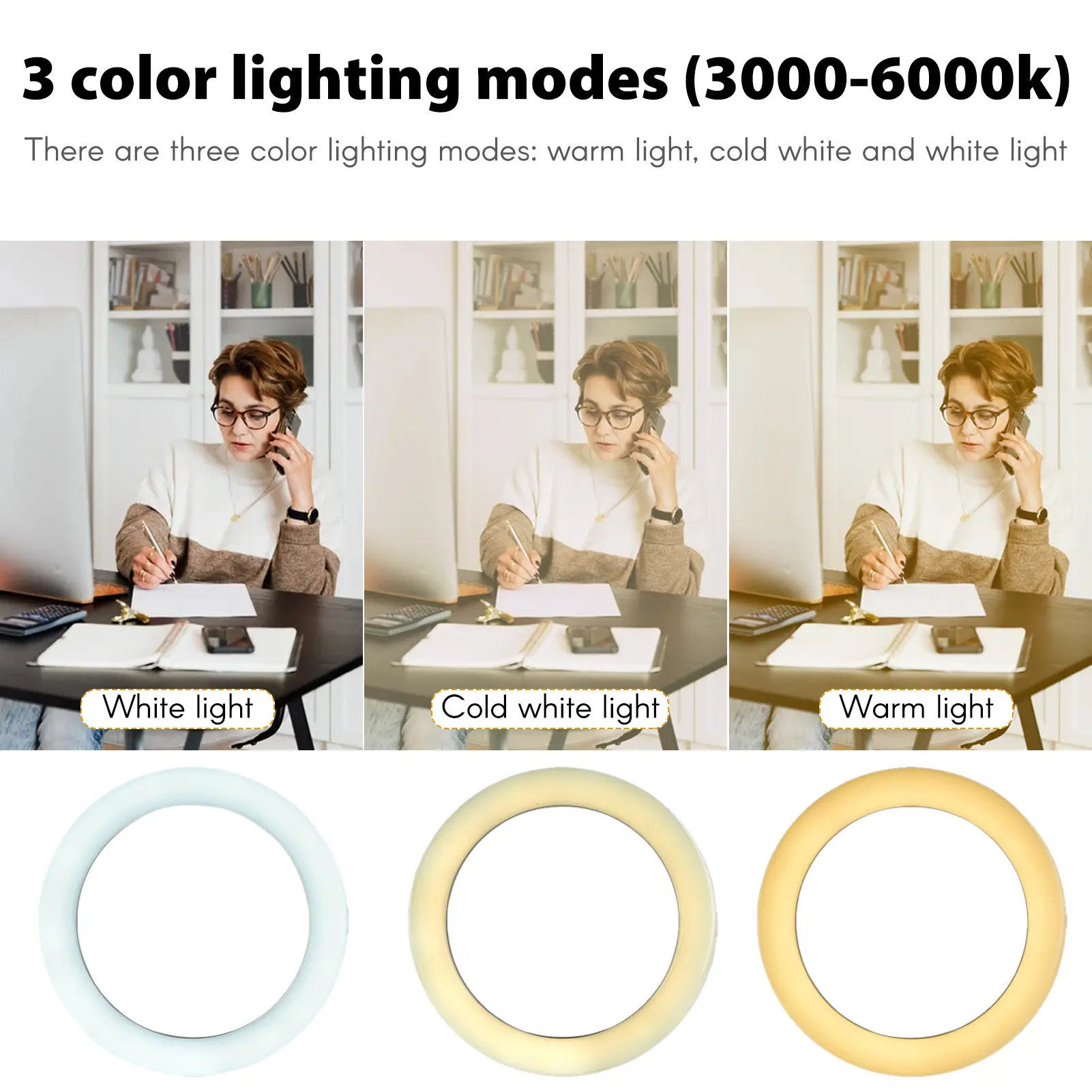 6'' Ring Light for Laptop Computer Clip Video Fill Light Conference Ring Beauty Live Light for Meetings Makeup Selfie Tiktok