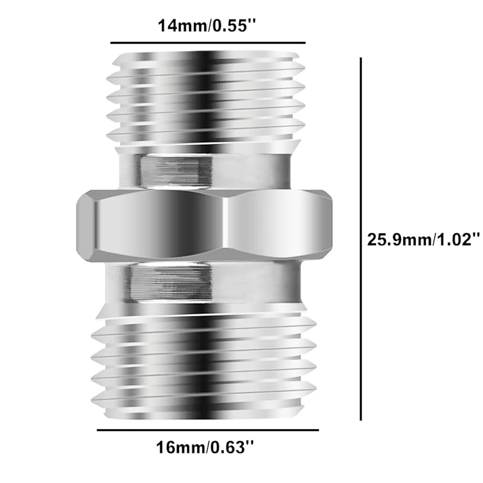M14 to M16 Hose Fitting Suitable for AGT Small Excavator Hydraulic Hose Thread Connector Hydraulic Hose Thread Connector
