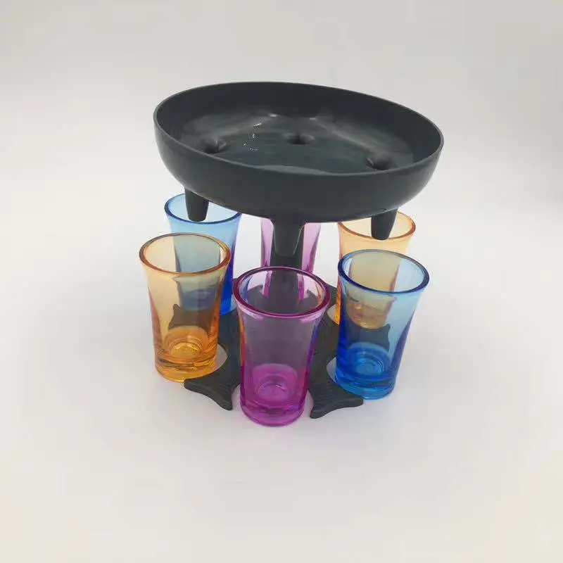 Wine Dispenser Gathering White And Red Wine Six Cup Dispenser Color Cup Funnel Shaped Wine Dispenser Juice Beverage Dispensers