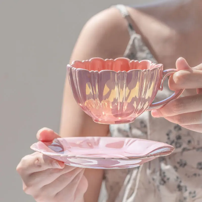 Pearl Petal Coffee Cup Office Afternoon Tea High-end Beverage Cup Creative Minimalist Ceramic Cup Juice Cup Set