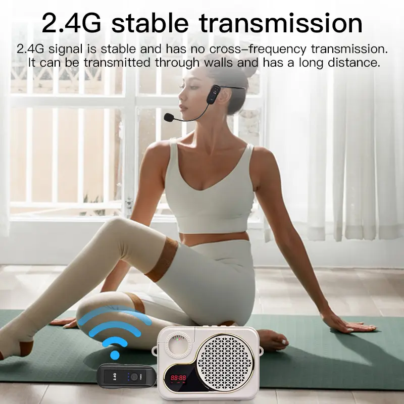 2.4G Head-mounted Microphone Wireless Lavalier Microphone Set  with Receiver for Amplifier Voice Speaker Teaching Tour Guide