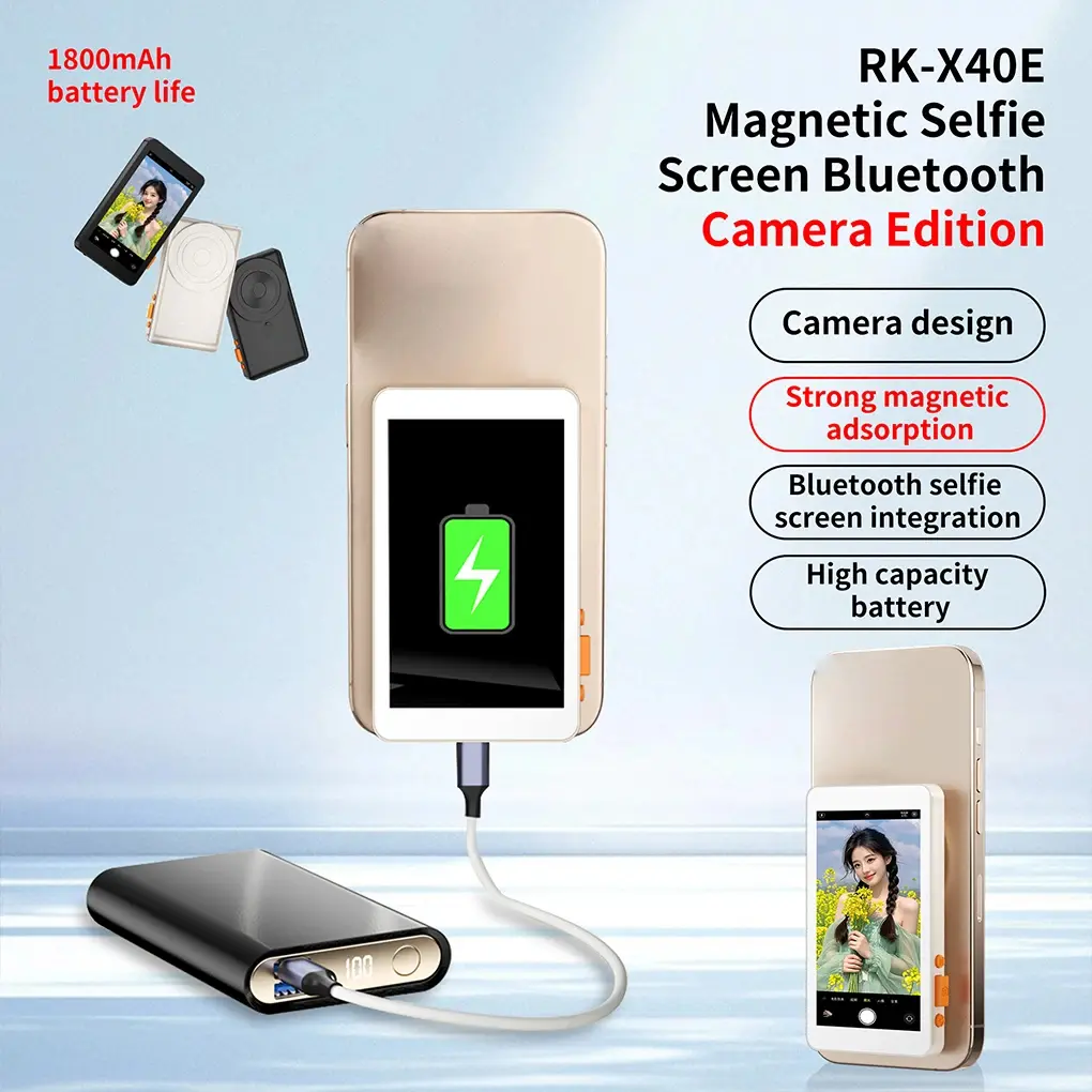Phone Selfie Monitor Screen Magnetic Vlog Self Monitor Using Rear Camera Monitor For Live Streaming Creating Content Self-Timer