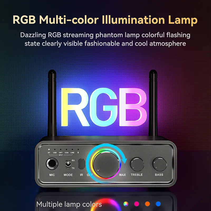 Wireless Audio Adapter Bluetooth 5.3 DAC 2 in 1 Receiver Transmitter Lossless Sound 3.5MM AUX/RCA/USB/6.5 MIC/Optical /Coaxial
