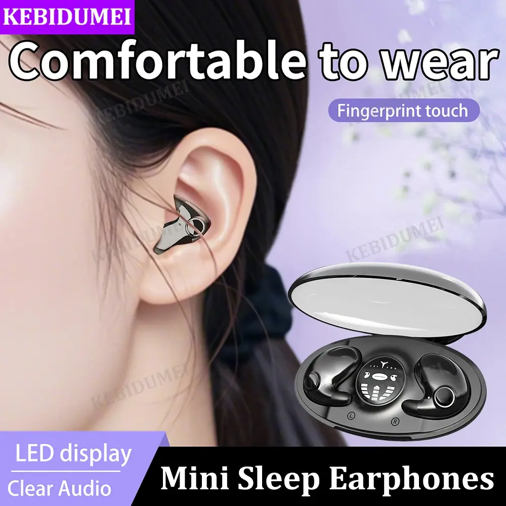 Bluetooth 5.3 Sleep Headphones Mini Invisible Earphones TWS Wireless Waterproof Noise Reduction Earbuds Stereo Sports Headsets