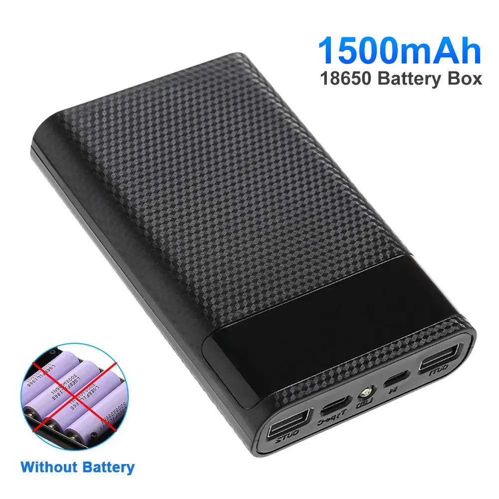 15000mAh Battery Box 4x18650 External Power Bank Case Battery Charge Storage Box Shell Without Battery Power Shell