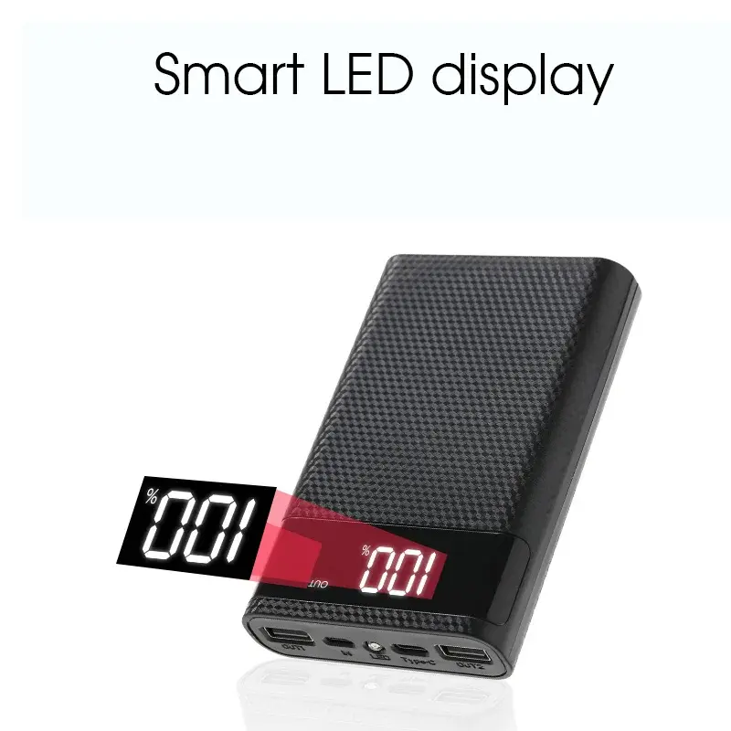 15000mAh Battery Box 4x18650 External Power Bank Case Battery Charge Storage Box Shell Without Battery Power Shell