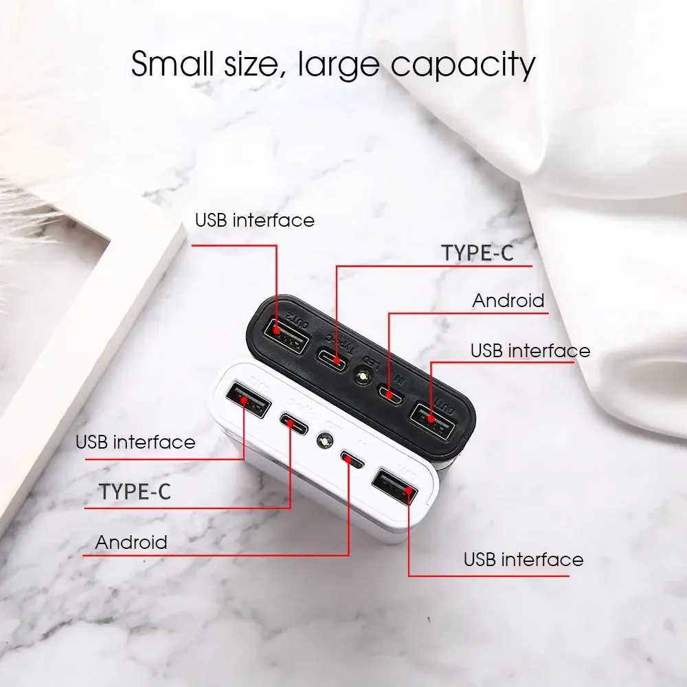 15000mAh Battery Box 4x18650 External Power Bank Case Battery Charge Storage Box Shell Without Battery Power Shell