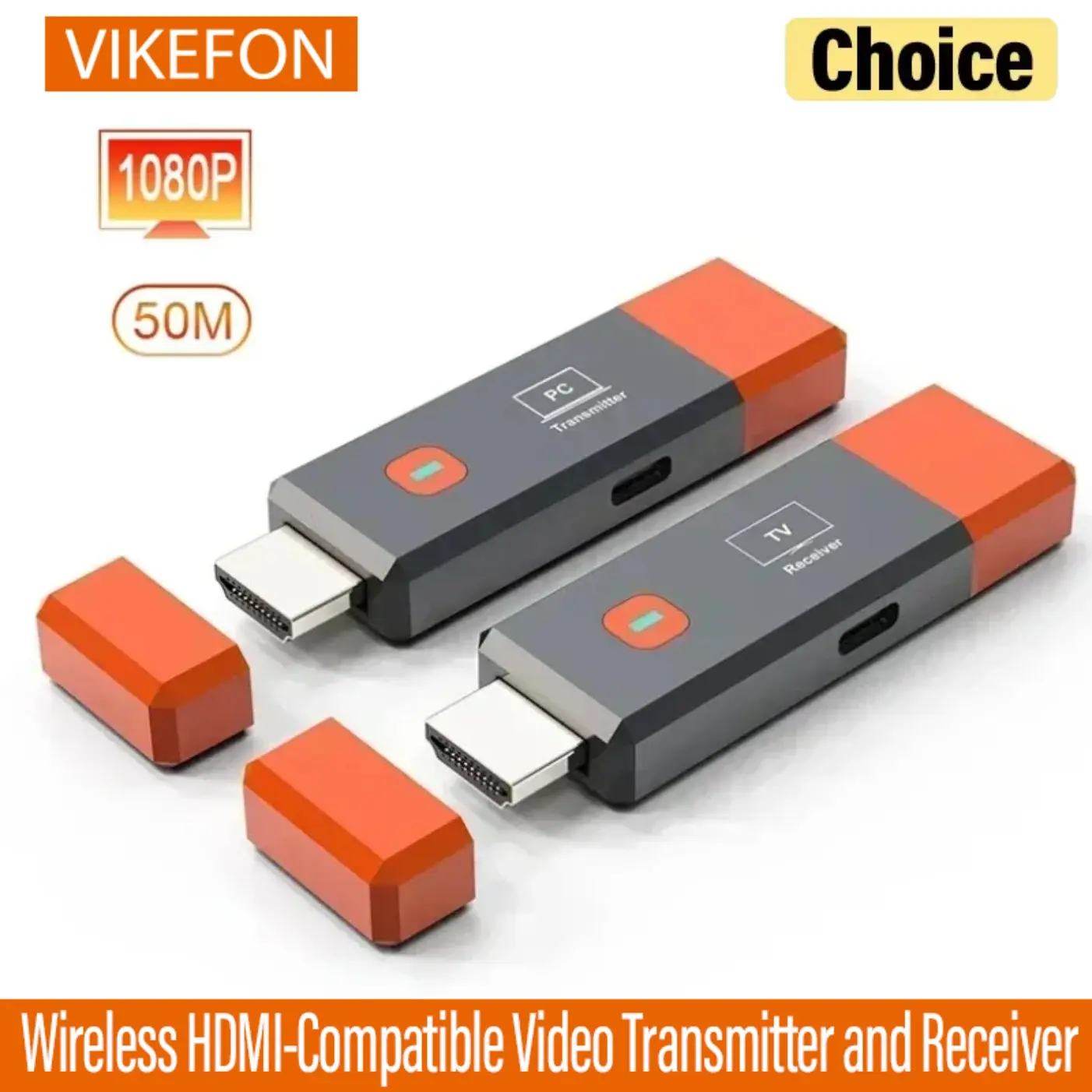 50M Wireless HDMI-Compatible Video Transmitter Receiver Extender Adapter TV Stick Dongle 1080P for Monitor Projector Laptops PC