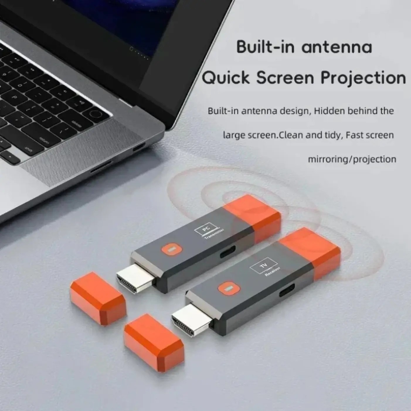 50M Wireless HDMI-Compatible Video Transmitter Receiver Extender Adapter TV Stick Dongle 1080P for Monitor Projector Laptops PC