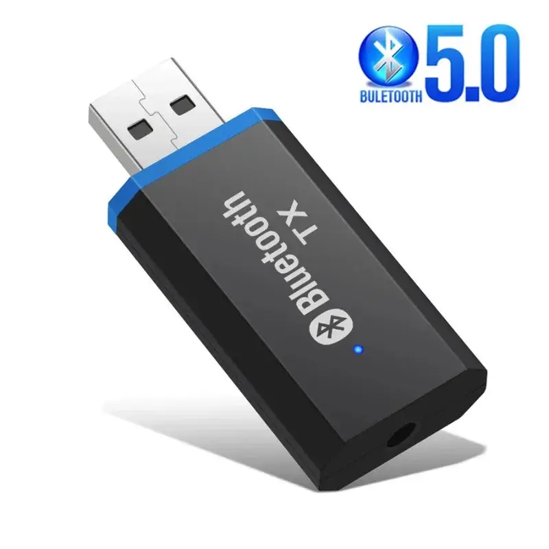 Bluetooth Transmitter 5.0 EDR Audio Adapter For TV PC Headphones 3.5MM Jack AUX USB Stereo Music Wireless Adapter Plug & Play
