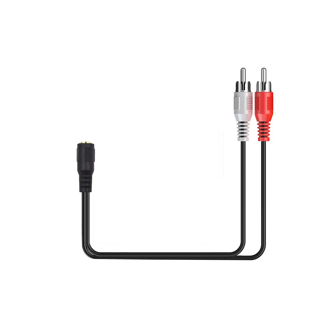 New 3.5MM Female Connector Jack Stereo Cable Y Plug To 2 RCA Male Adapter 3.5 Audio Aux Socket Headphone Music Wire