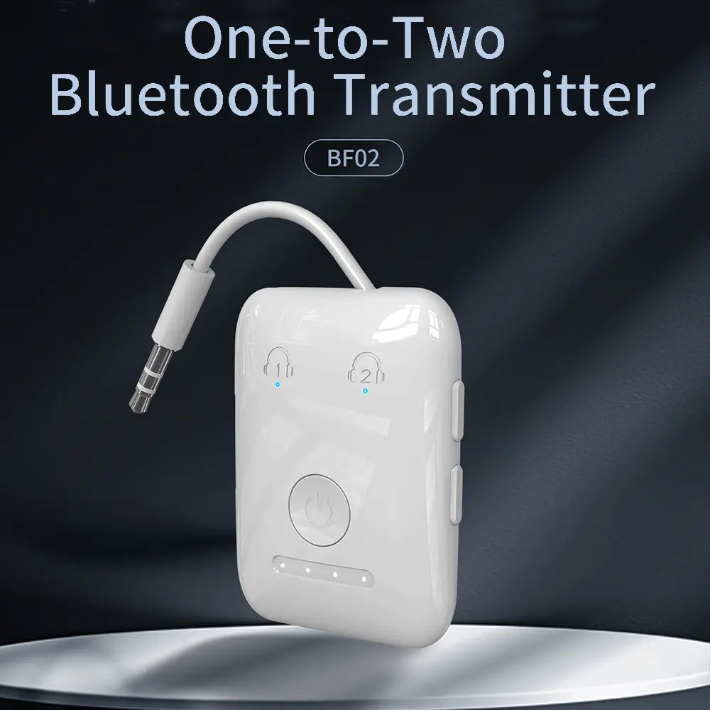BF02 Airplane Bluetooth Transmitter 1 to 2 Wireless Transmitter For Heaphone Speaker Aux Adapter 3.5MM Jack On Flight TV Gym