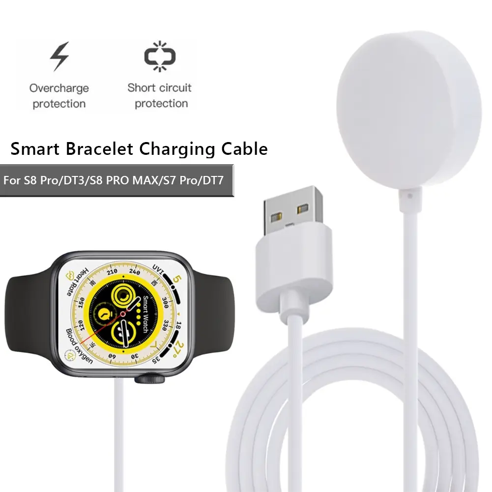 5V USB Charger Adapter Smart Watch Accessories Smartwatch Charging Cable Smartwatch Charger Dock Cord for S8 Pro/DT3/S8 PRO MAX