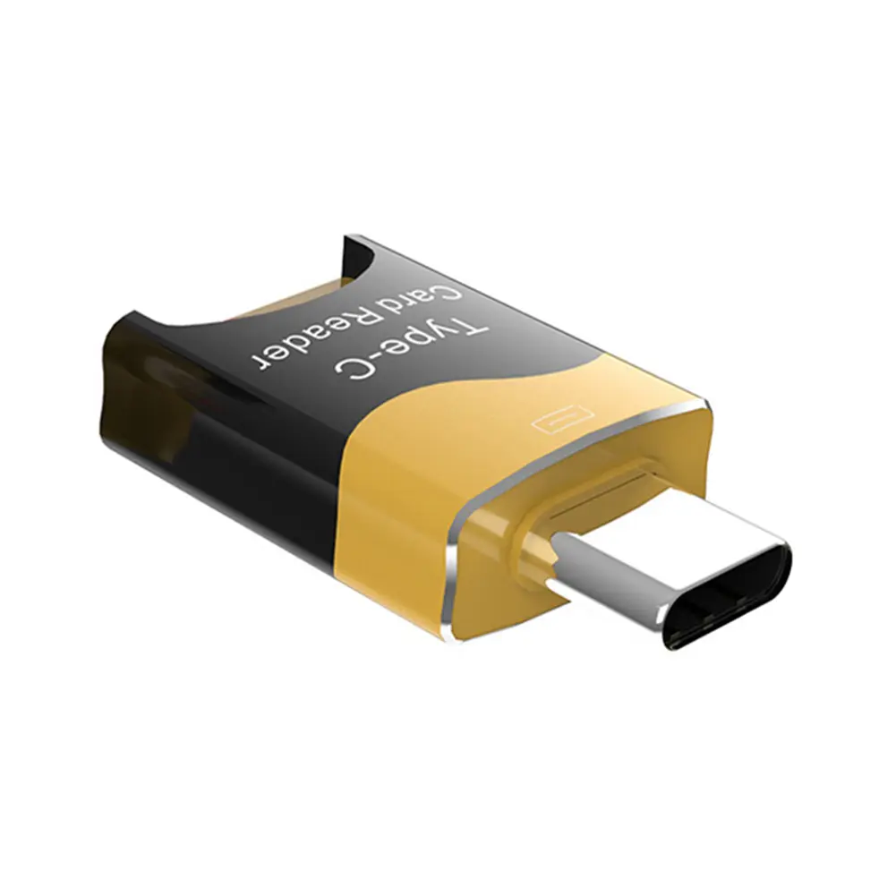 Mini Type-C Card Reader Aluminum Alloy Mobile OTG Card Reader Hidden Card Slot Plug and Play Flash Drive for Macbook Smartphone